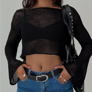 NWT Princess Polly Black Cafe Pari Sweater